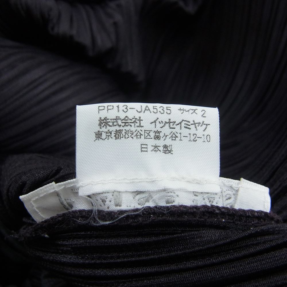 PLEATS PLEASE プリーツプリーズ イッセイミヤケ PP13-JA535 プリーツ加工 ブラウス シャツ ロング ワンピース ダークブラウン ブラウン系 2【中古】