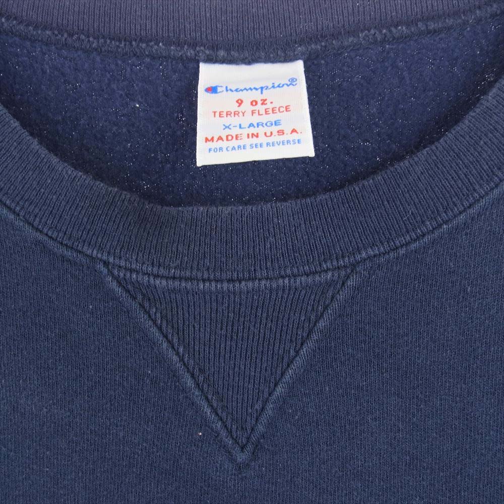 Champion チャンピオン C5-P001 USA製 TERRY FLEECE 9.0oz テリーフリース クルーネック スウェット ネイビー系 XL【中古】