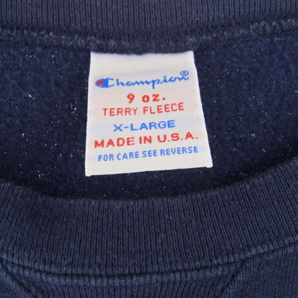 Champion チャンピオン C5-P001 USA製 TERRY FLEECE 9.0oz テリーフリース クルーネック スウェット ネイビー系 XL【中古】