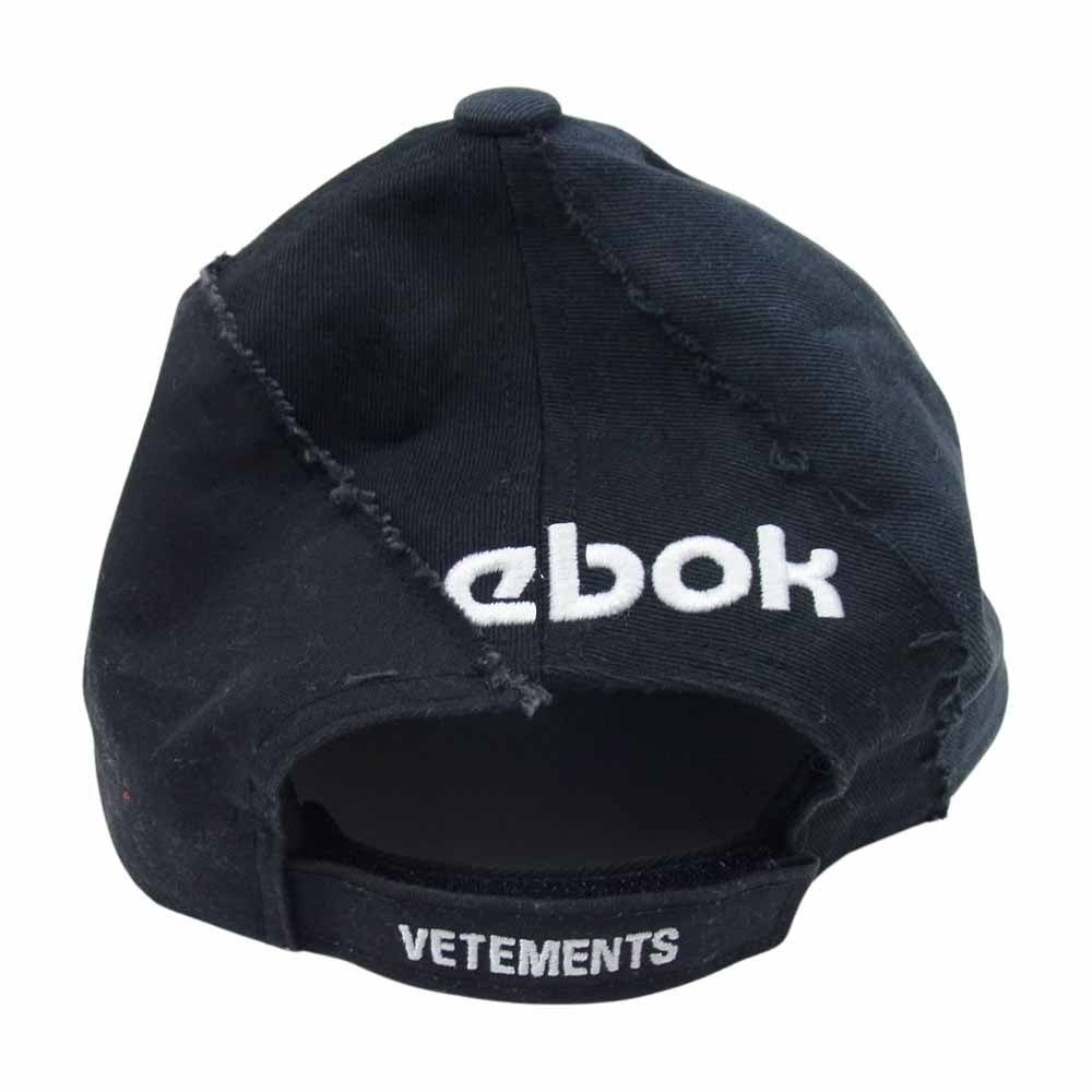 VETEMENTS ヴェトモン reebokリーボック 再構築 キャップ 帽子 ブラック系【中古】