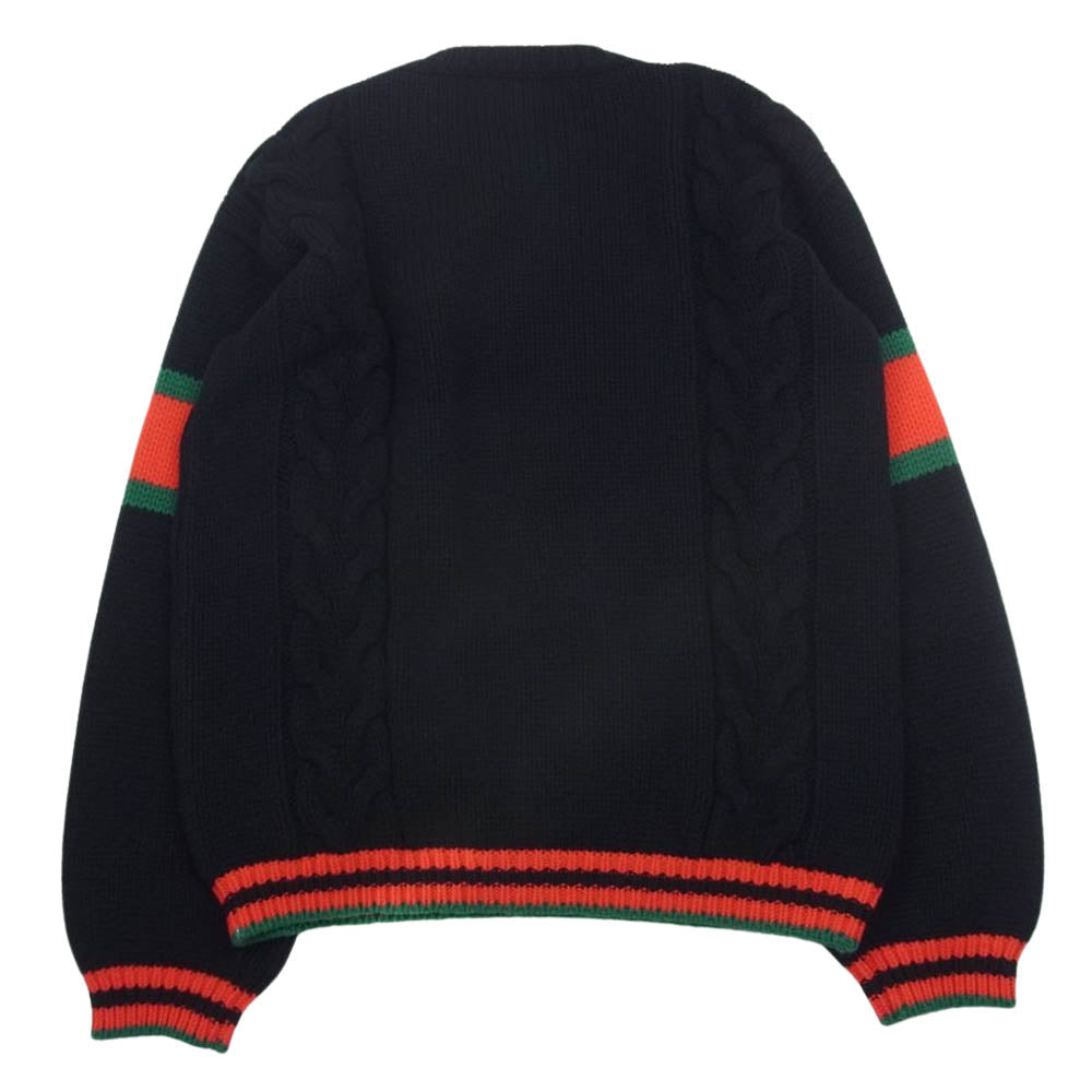 GUCCI グッチ 19AW 548115 X1561 Cable Knit Sweater ケーブルニット セーター ブラック系 L【極上美品】【中古】