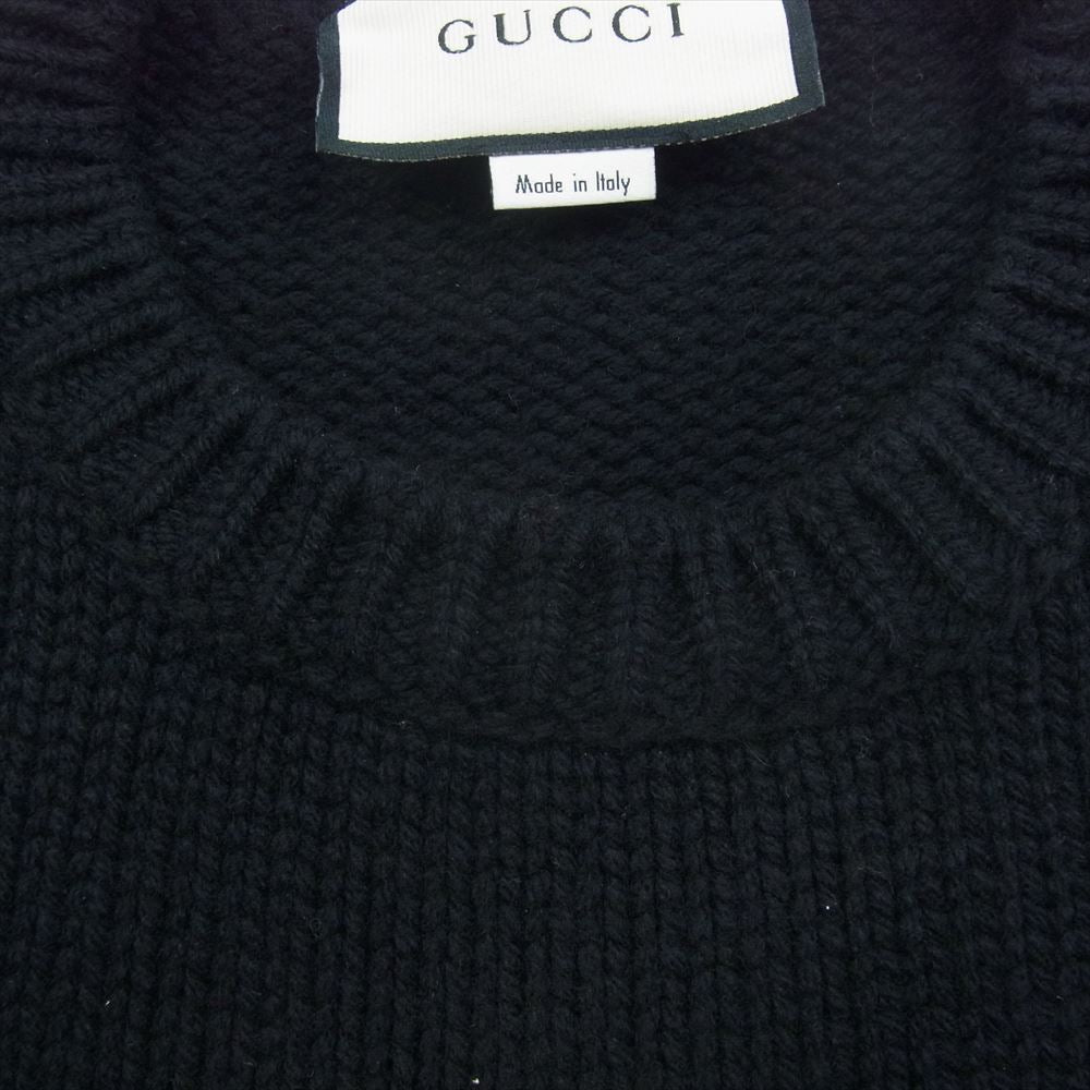 GUCCI グッチ 19AW 548115 X1561 Cable Knit Sweater ケーブルニット セーター ブラック系 L【極上美品】【中古】
