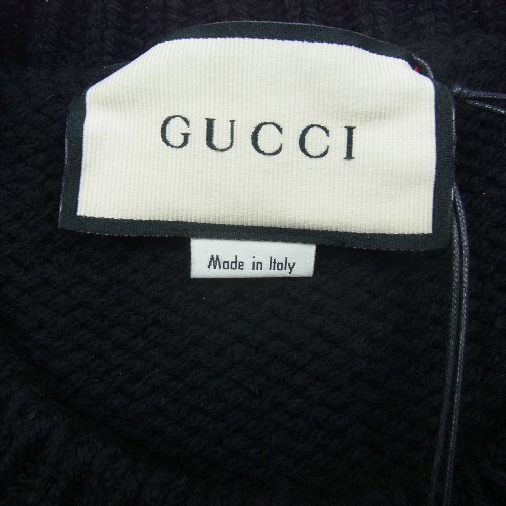 GUCCI グッチ 19AW 548115 X1561 Cable Knit Sweater ケーブルニット セーター ブラック系 L【極上美品】【中古】