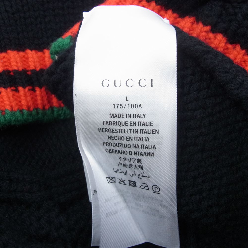GUCCI グッチ 19AW 548115 X1561 Cable Knit Sweater ケーブルニット セーター ブラック系 L【極上美品】【中古】