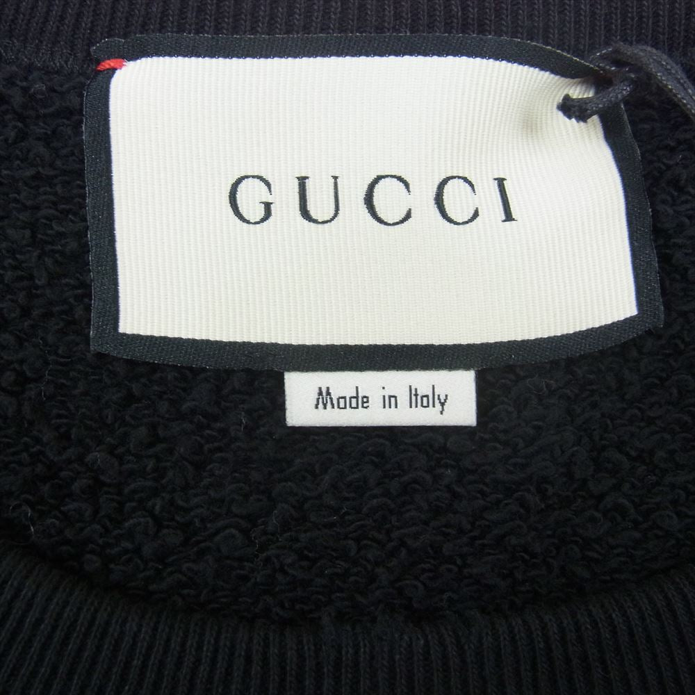 GUCCI グッチ 18AW 454569 X5J57 VINTAGE LOGO SWEAT PULLOVER オールドグッチ ロゴ ヴィンテージ加工 スウェット トレーナー  ブラック系 XL【極上美品】【中古】