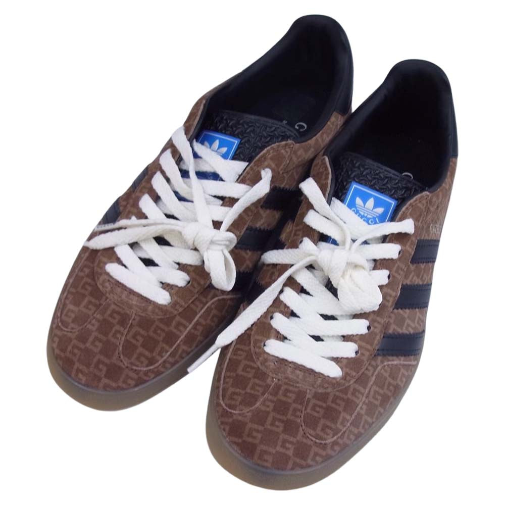 GUCCI グッチ adidas GAZELLE アディダス ガゼル スニーカー ブラウン系 25ｃｍ【極上美品】【中古】