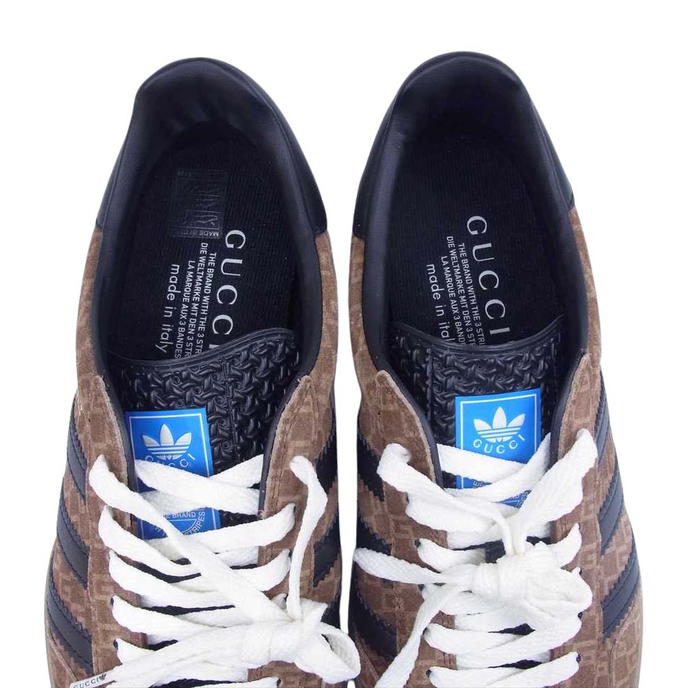 GUCCI グッチ adidas GAZELLE アディダス ガゼル スニーカー ブラウン系 25ｃｍ【極上美品】【中古】