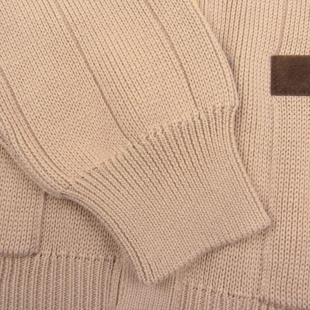 GUCCI グッチ 21AW 626349 XKBFJ ウェブ付き ウールブレンド ニット カーディガン ベージュ系 L【極上美品】【中古】