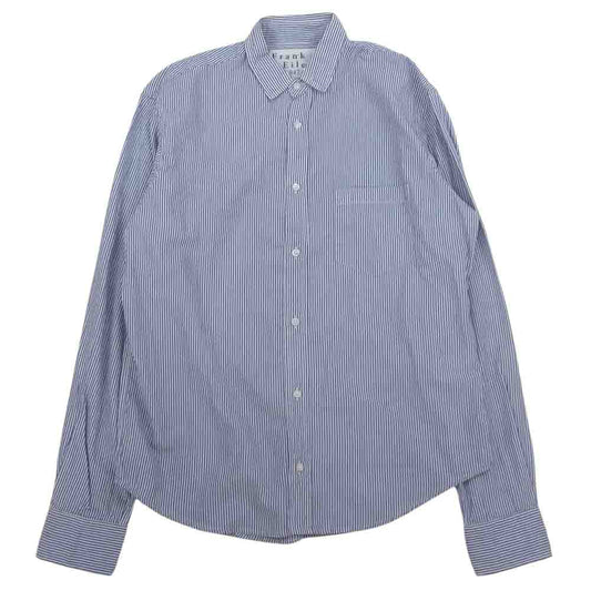 フランクアンドアイリーン コットン ストライプ 長袖 シャツ ホワイト系 ネイビー系 XS【中古】