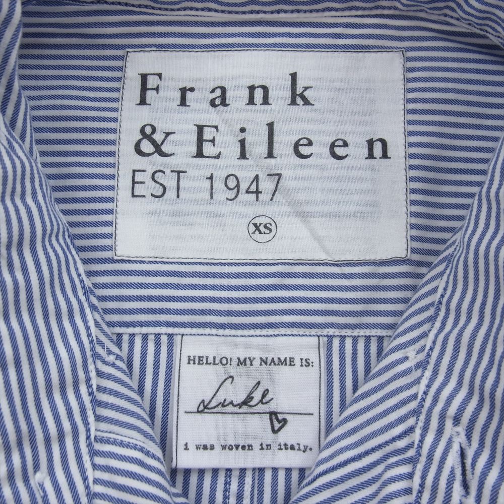 フランクアンドアイリーン コットン ストライプ 長袖 シャツ ホワイト系 ネイビー系 XS【中古】