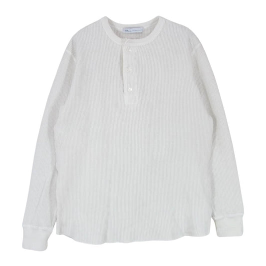 Ron Herman ロンハーマン 612090186-1071 ヘンリーネック サーマル ワッフル カットソー 長袖 Tシャツ ホワイト系 S【中古】