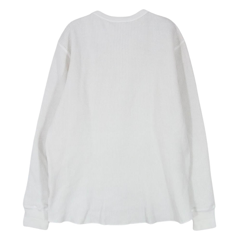 Ron Herman ロンハーマン 612090186-1071 ヘンリーネック サーマル ワッフル カットソー 長袖 Tシャツ ホワイト系 S【中古】