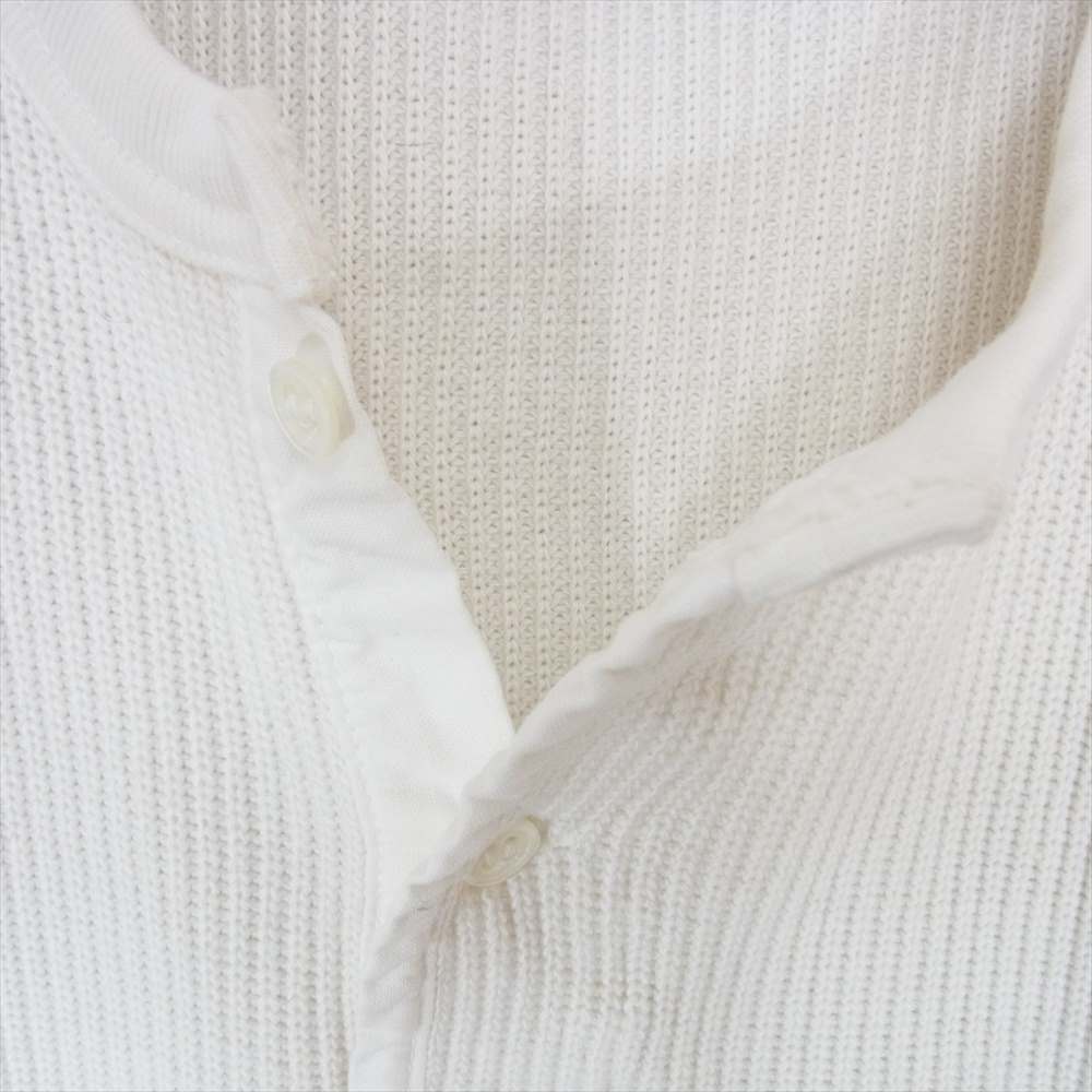 Ron Herman ロンハーマン 612090186-1071 ヘンリーネック サーマル ワッフル カットソー 長袖 Tシャツ ホワイト系 S【中古】