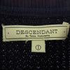 DESCENDANT ディセンダント カシミヤ100％ ワッフル クルーネック ニット ブラック ネイビー系 ①【中古】