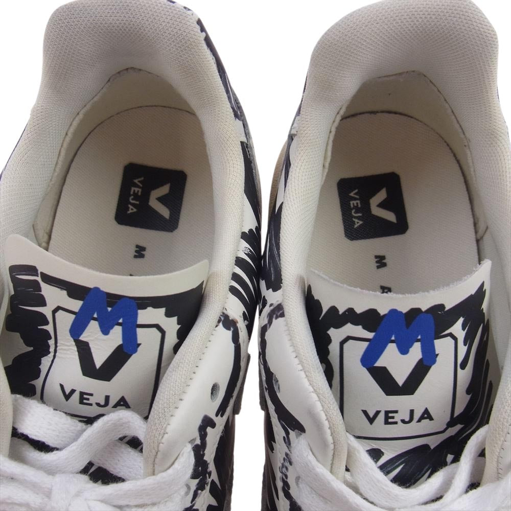 MARNI マルニ VEJA ヴェジャ ロゴグラフィックペイントデザイン ローカット スニーカー ホワイト系 ブラック系 25.5cm【中古】
