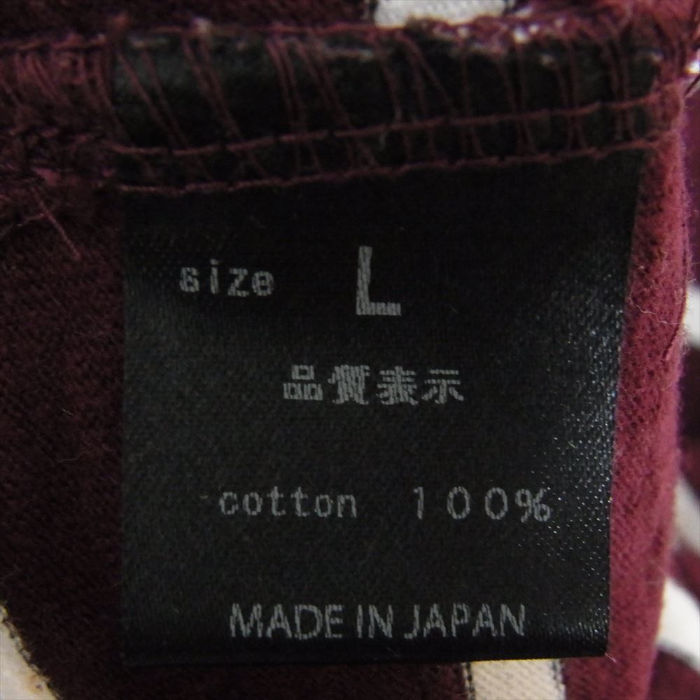 ヨーコ サカモト モックネック ボーダー カットソー  エンジ系 L【中古】