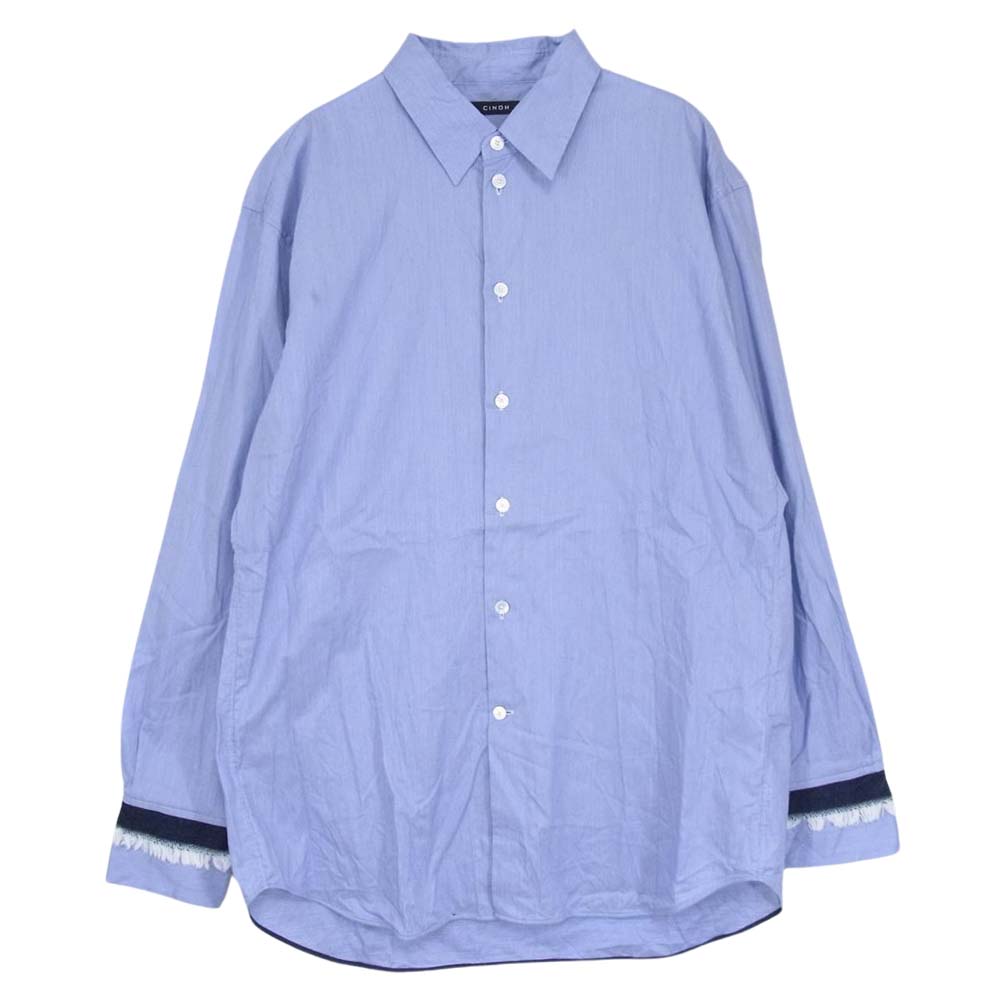 チノ 19AW  19WST303 Fringe Cuff & York Shirt フリンジ カフ 長袖 ヨーク シャツ ブルー系 46【中古】