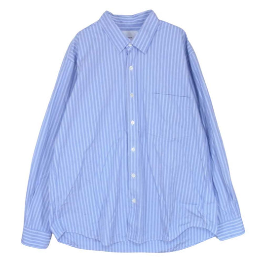 ニューターム 003SH-019S RELAXIN' Shirts レギュラーカラー ストライプ 長袖 シャツ ライトブルー系 S【中古】