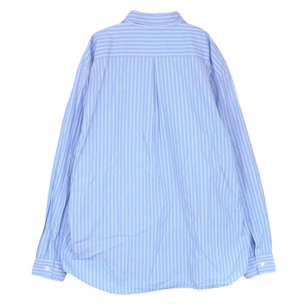ニューターム 003SH-019S RELAXIN' Shirts レギュラーカラー ストライプ 長袖 シャツ ライトブルー系 S【中古】
