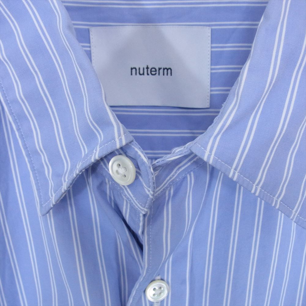 ニューターム 003SH-019S RELAXIN' Shirts レギュラーカラー ストライプ 長袖 シャツ ライトブルー系 S【中古】