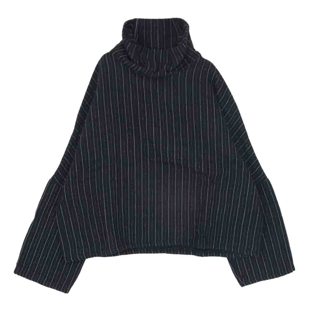 ヨーコ サカモト コットン ストライプ ハイネック カットソー ブラック系 M【中古】