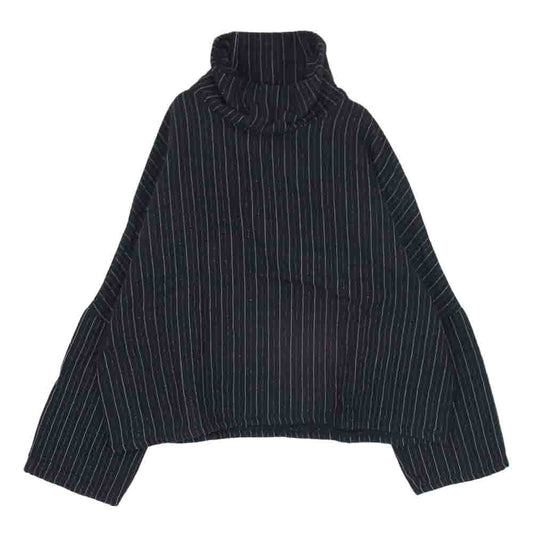 ヨーコ サカモト コットン ストライプ ハイネック カットソー ブラック系 M【中古】