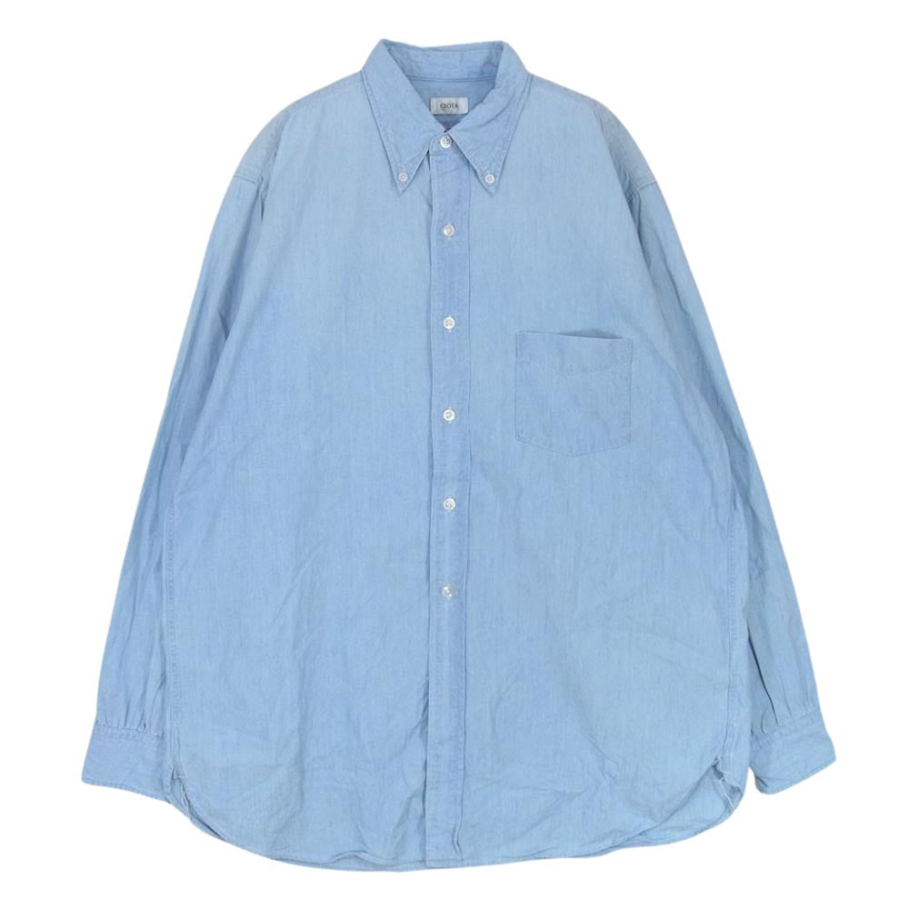 シオタ SHLM-104M スビンコットン タイプライター レギュラーカラー 長袖 シャツ  ライトブルー系 5【中古】