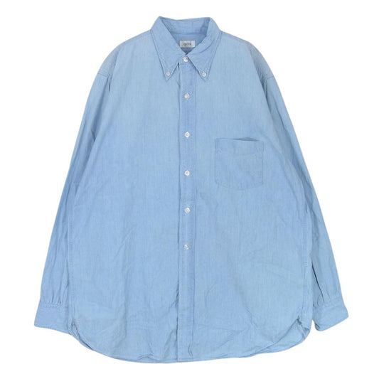 シオタ SHLM-104M スビンコットン タイプライター レギュラーカラー 長袖 シャツ  ライトブルー系 5【中古】