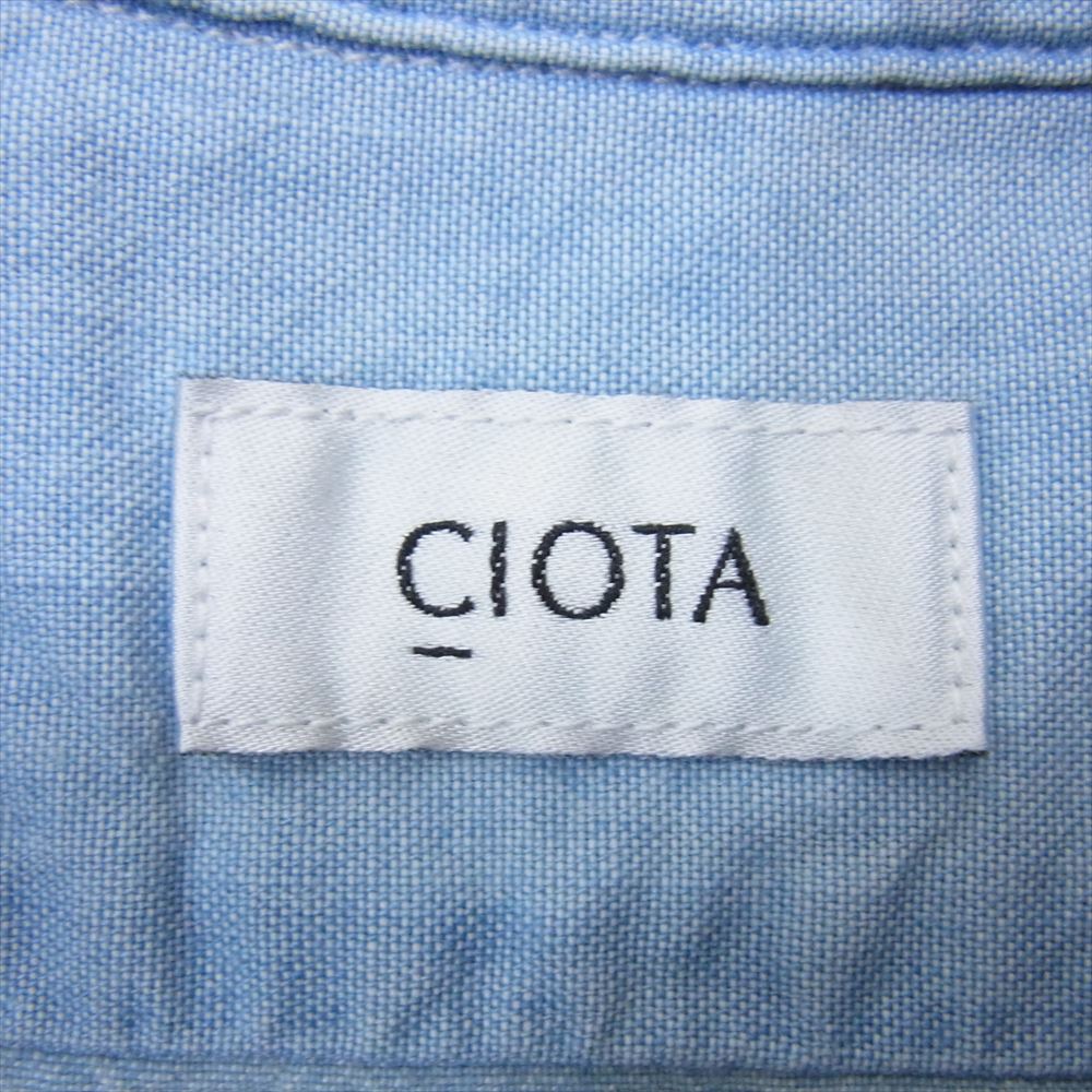 シオタ SHLM-104M スビンコットン タイプライター レギュラーカラー 長袖 シャツ  ライトブルー系 5【中古】