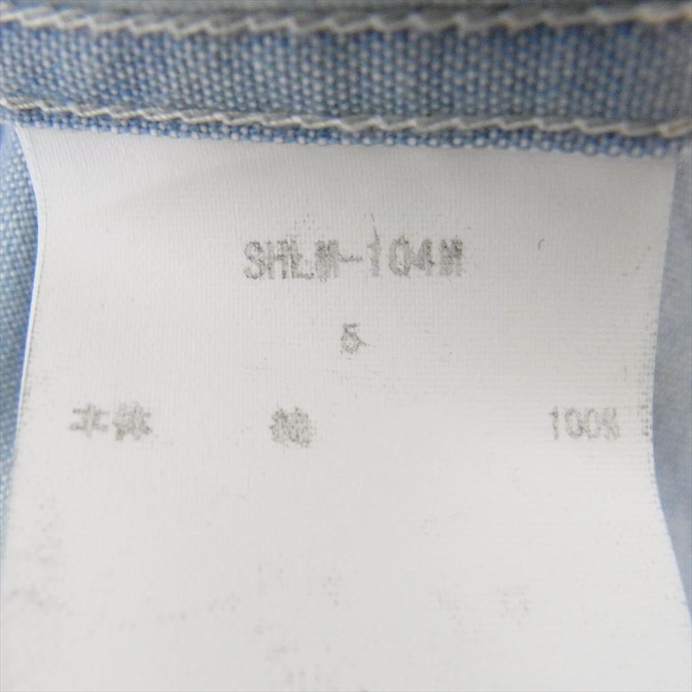 シオタ SHLM-104M スビンコットン タイプライター レギュラーカラー 長袖 シャツ  ライトブルー系 5【中古】