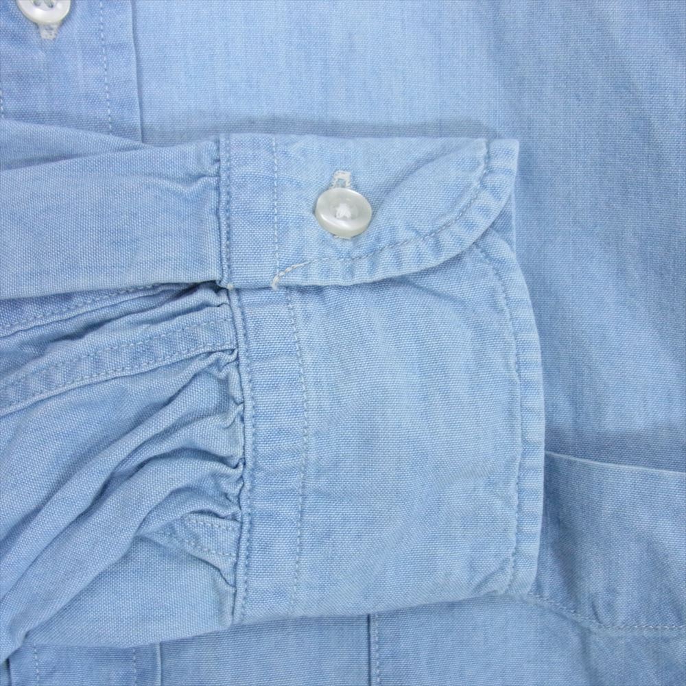 シオタ SHLM-104M スビンコットン タイプライター レギュラーカラー 長袖 シャツ  ライトブルー系 5【中古】