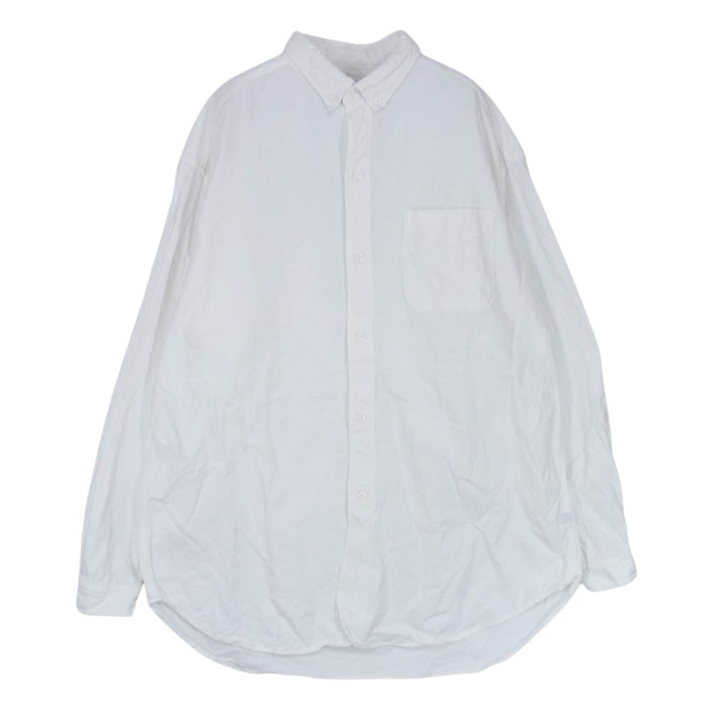 オーベルジュ BIG BROOKS ビッグブルックス 長袖 コットン ボタンダウン シャツ ホワイト系 44【中古】