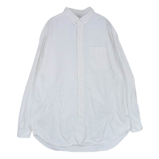オーベルジュ BIG BROOKS ビッグブルックス 長袖 コットン ボタンダウン シャツ ホワイト系 44【中古】