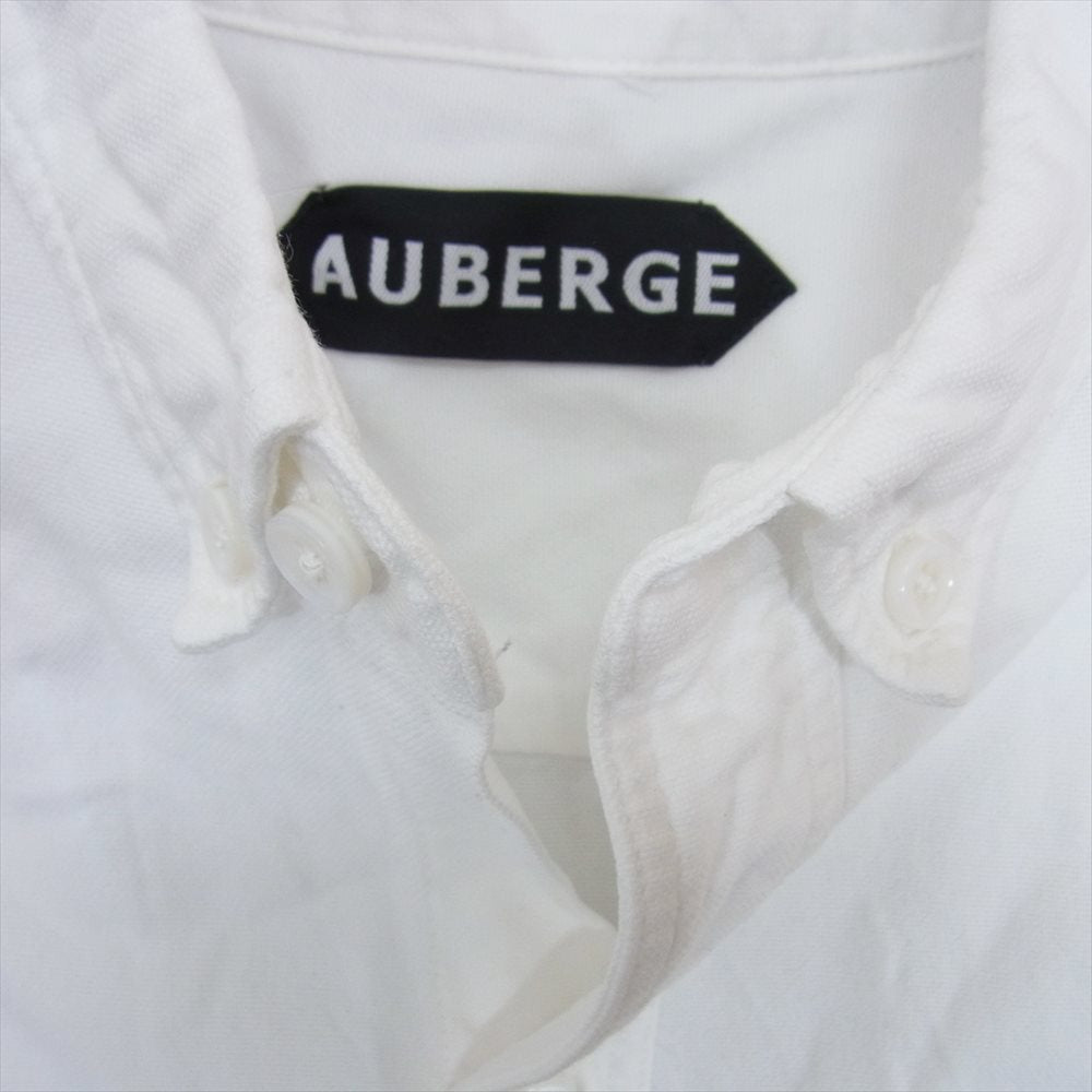 オーベルジュ BIG BROOKS ビッグブルックス 長袖 コットン ボタンダウン シャツ ホワイト系 44【中古】