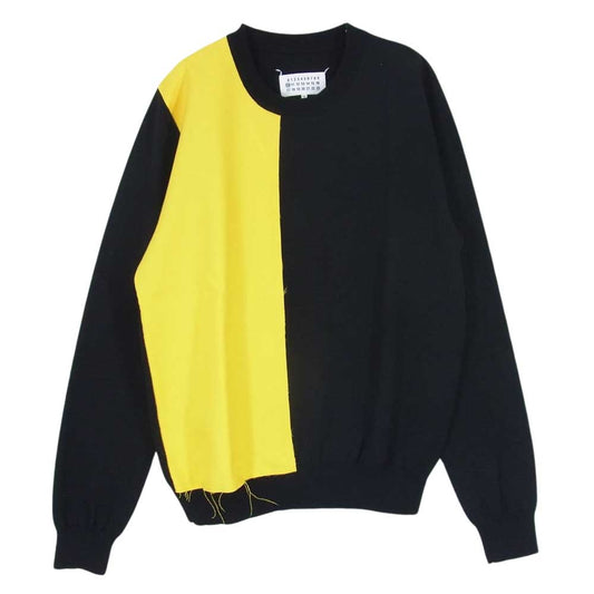 MAISON MARGIELA メゾンマルジェラ 18AW S30HB0048 10ライン バイカラー ブロック クルーネック ニット ブラック系 M【中古】