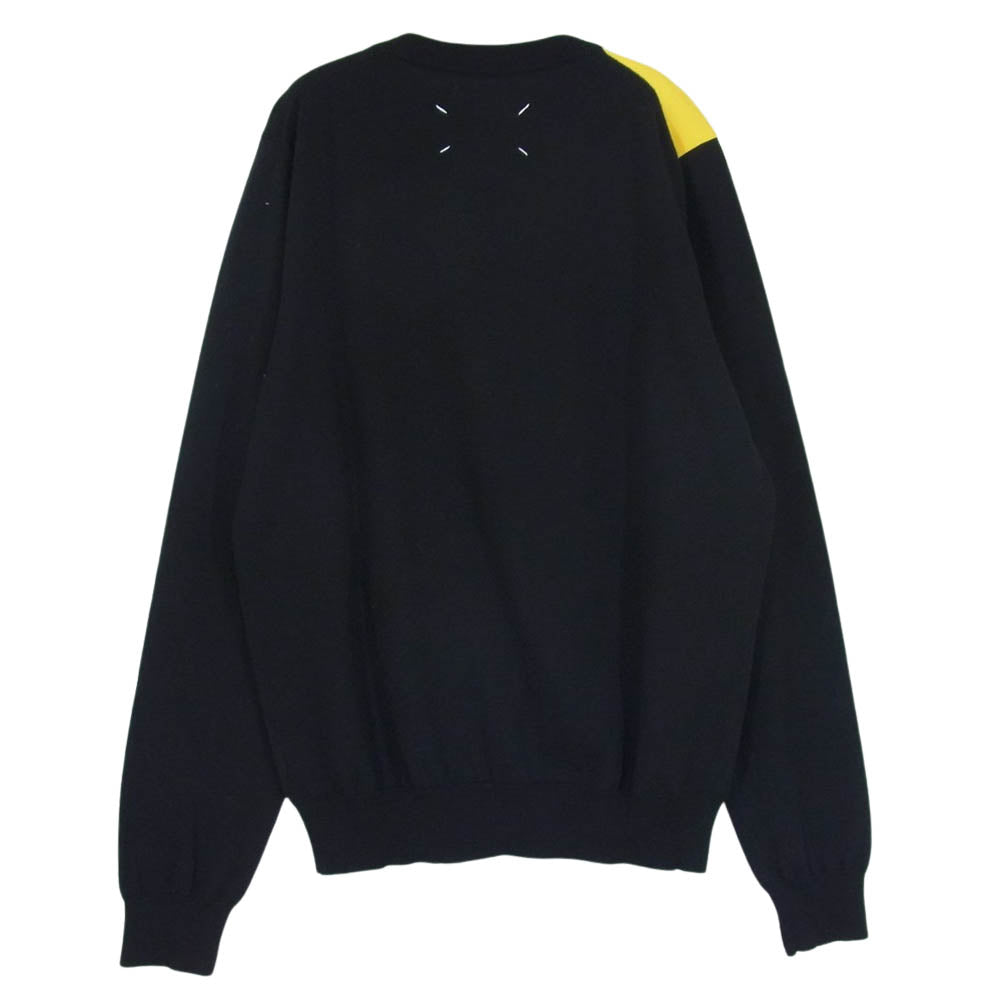 MAISON MARGIELA メゾンマルジェラ 18AW S30HB0048 10ライン バイカラー ブロック クルーネック ニット ブラック系 M【中古】