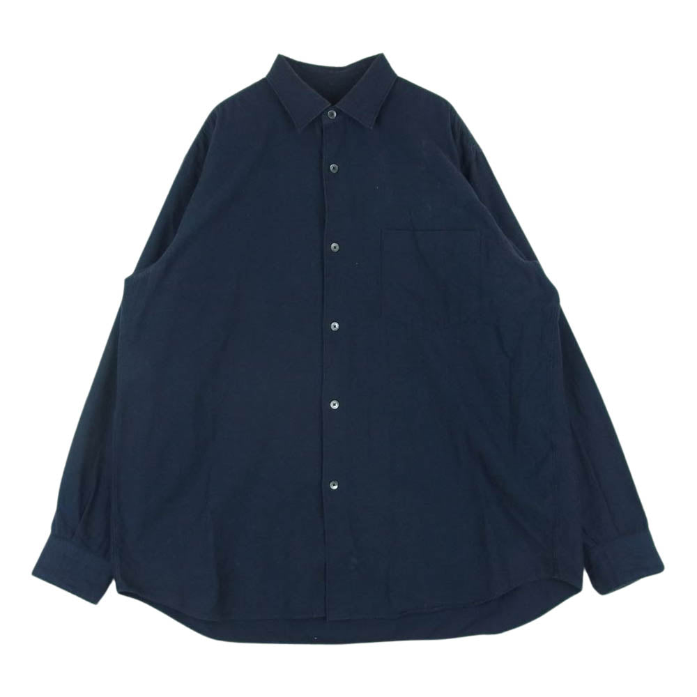 COMOLI コモリ 17AW L03-02002 コットン ネル コモリシャツ 長袖 シャツ 日本製 ネイビー系 2【中古】