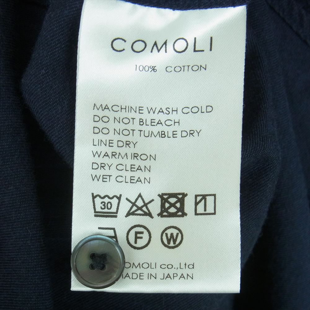 COMOLI コモリ 17AW L03-02002 コットン ネル コモリシャツ 長袖 シャツ 日本製 ネイビー系 2【中古】