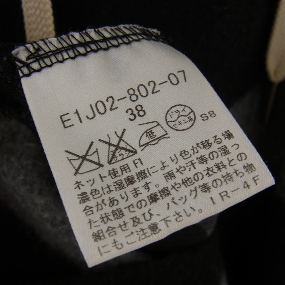 BURBERRY BLUE LABEL バーバリーブルーレーベル E1J02-802-07 ウール ボーダー ニット ジップ パーカー ワンピース ブラック系 グレー系 38【中古】