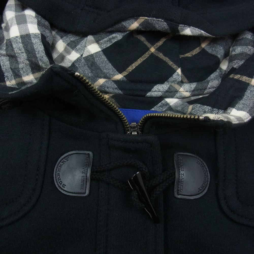 BURBERRY BLUE LABEL バーバリーブルーレーベル FCF21-544-09 ダッフル パーカー スウェット コート ブラック系 38【中古】