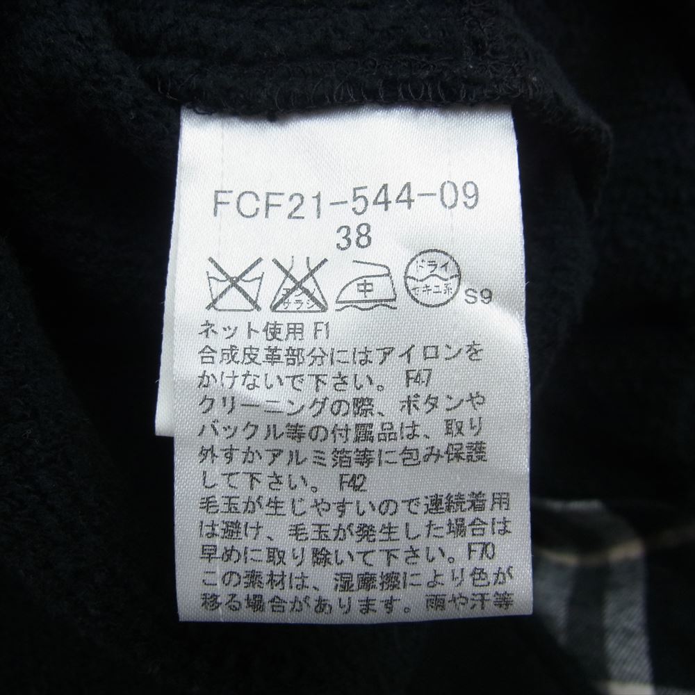 BURBERRY BLUE LABEL バーバリーブルーレーベル FCF21-544-09 ダッフル パーカー スウェット コート ブラック系 38【中古】