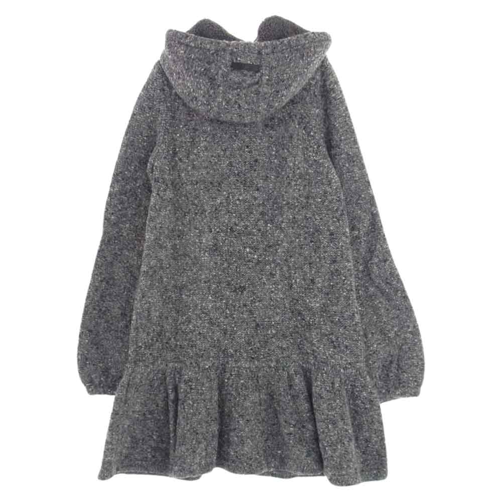BURBERRY BLUE LABEL バーバリーブルーレーベル FBF10-660-08 ジップ ニット ロング パーカー グレー系 38【中古】