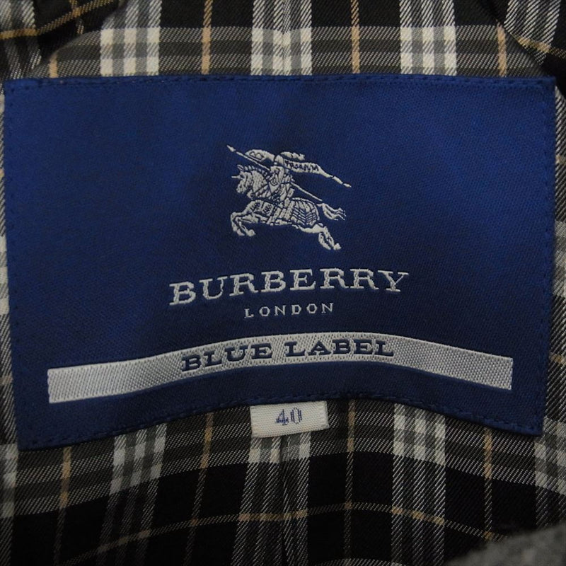 BURBERRY BLUE LABEL バーバリーブルーレーベル E1B30-699-07 裏地チェック ダッフル コート グレー グレー系 40【中古】