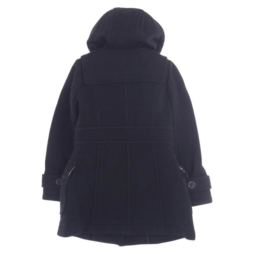 BURBERRY BLUE LABEL バーバリーブルーレーベル FNF06-717-09 裏地チェック ダッフル コート ブラック ブラック系 38【中古】