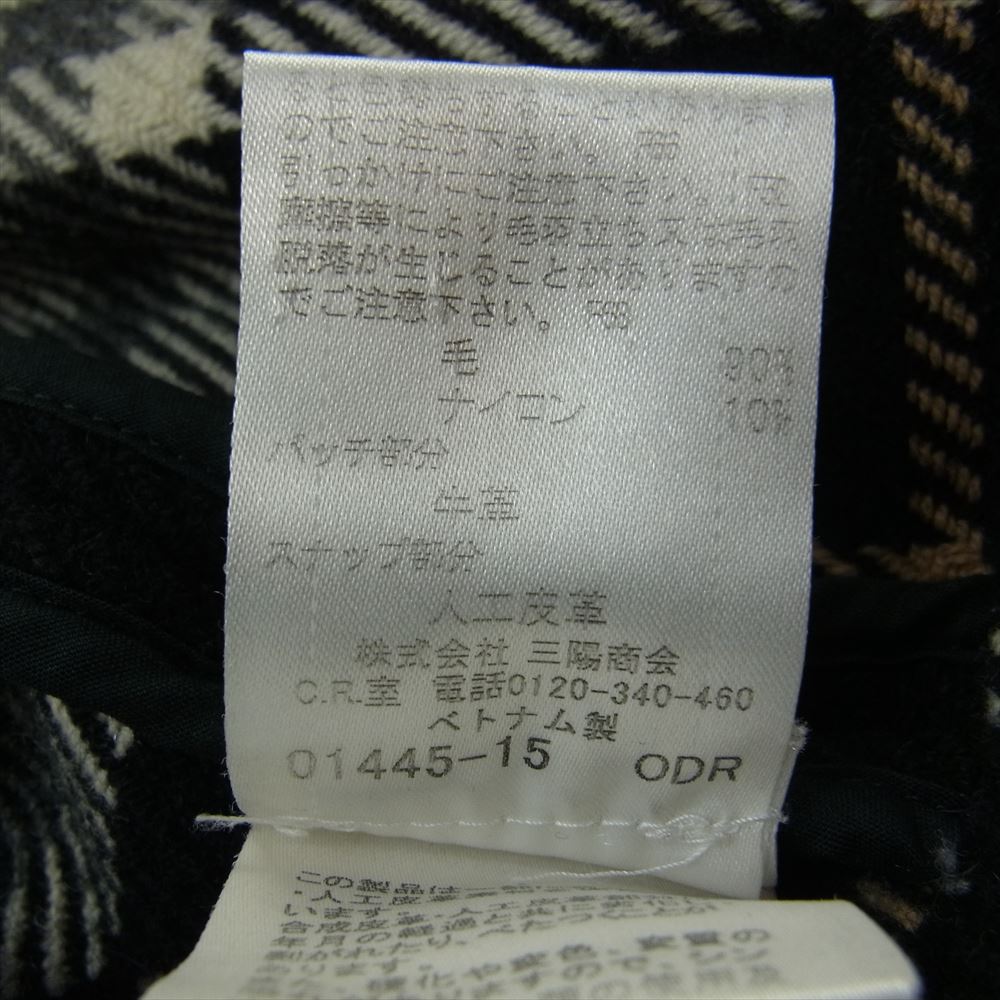 BURBERRY BLUE LABEL バーバリーブルーレーベル FNF06-717-09 裏地チェック ダッフル コート ブラック ブラック系 38【中古】