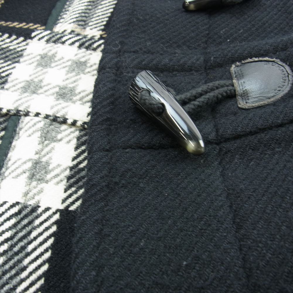BURBERRY BLUE LABEL バーバリーブルーレーベル FNF06-717-09 裏地チェック ダッフル コート ブラック ブラック系 38【中古】