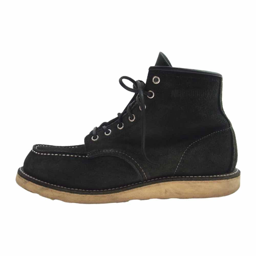 NEIGHBORHOOD ネイバーフッド × RED WING レッドウィング CLASSIC MOC クラシック モック ワーク スエード ブーツ ブラック系 US9【中古】