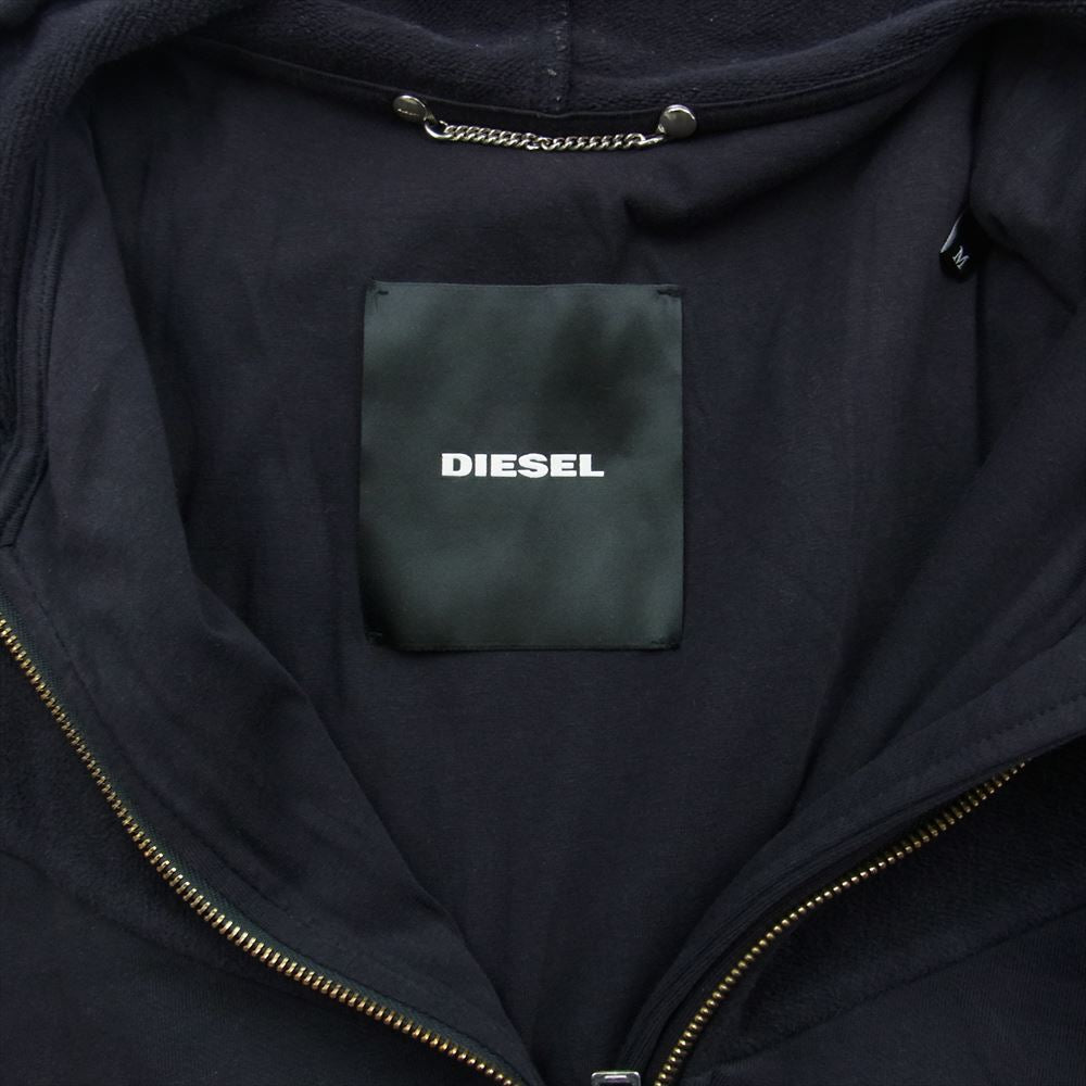 DIESEL ディーゼル パーカー 00E8M200008 異素材切替 フルジップ オーバーサイズ ロング パーカー フーディ パープル系 M【中古】 DIESEL ディーゼル 00E8M200008 異素材切替 フルジップ オーバーサイズ