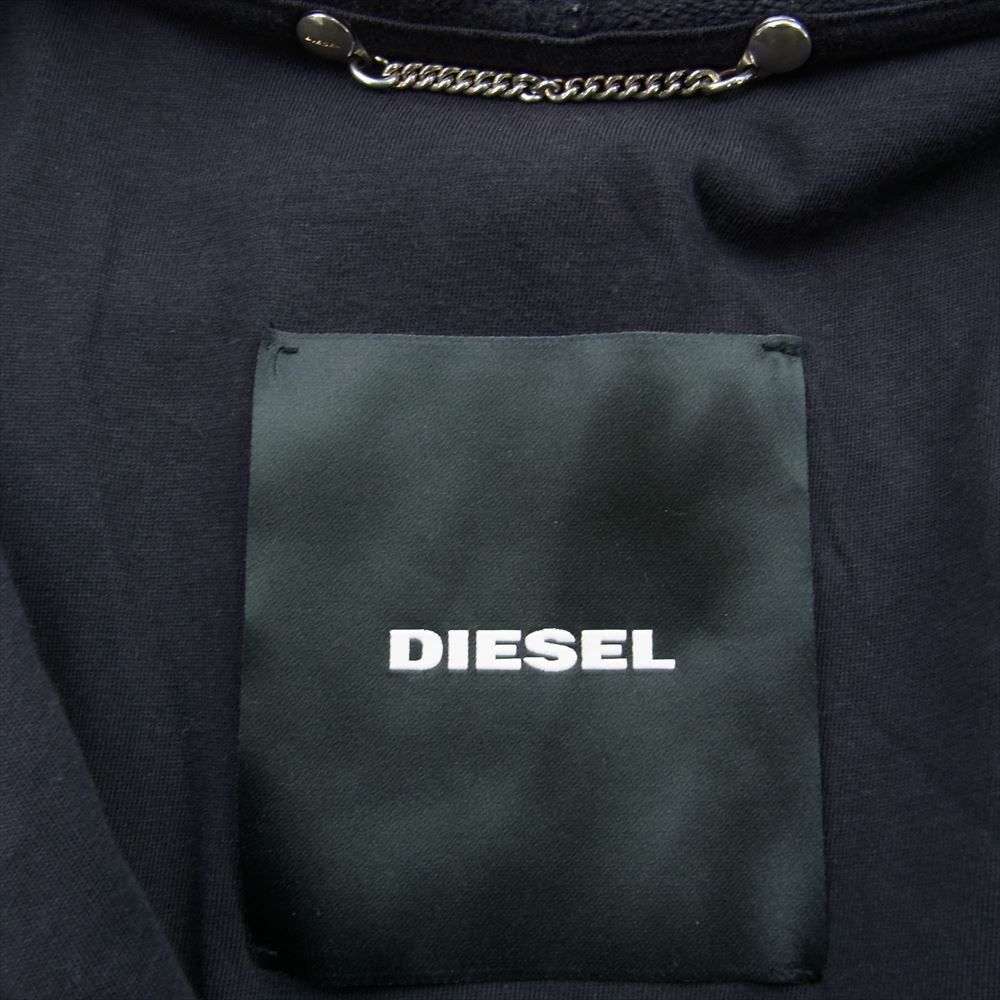 DIESEL ディーゼル パーカー 00E8M200008 異素材切替 フルジップ オーバーサイズ ロング パーカー フーディ パープル系 M【中古】 DIESEL ディーゼル 00E8M200008 異素材切替 フルジップ オーバーサイズ