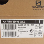 salomon サロモン 409889 XA PRO 3D v8 GTX ローカット スニーカー ブラック系 25.5cm【中古】